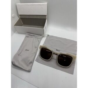 Christian Dior Very Dior 2N‎ Ivory Sunglasses Brown Lenses w Box Pouch